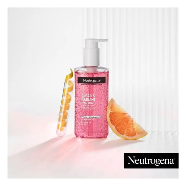 Neutrogena Clear & Radiant Face Wash Καθαριστικό Προσώπου Vitamin C & Pink Grapefruit 200 ml - Εικόνα 2