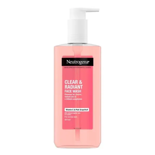 Neutrogena Clear & Radiant Face Wash Καθαριστικό Προσώπου Vitamin C & Pink Grapefruit 200 ml