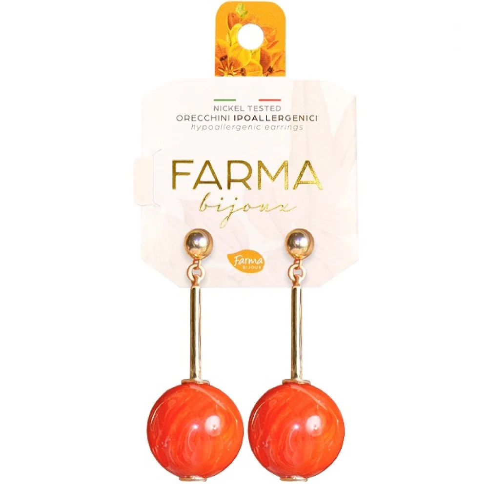 Farma Bijoux Υποαλλεργικά Σκουλαρίκια Κρεμαστά με Σφαίρα 50mm