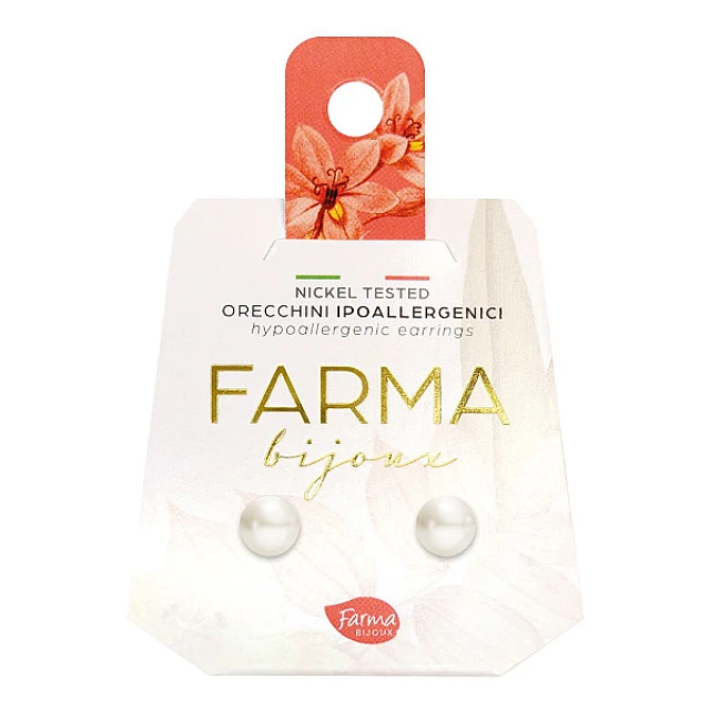 Farma Bijoux Υποαλλεγικά Σκουλαρίκια Πέρλες Κρεμ 6mm