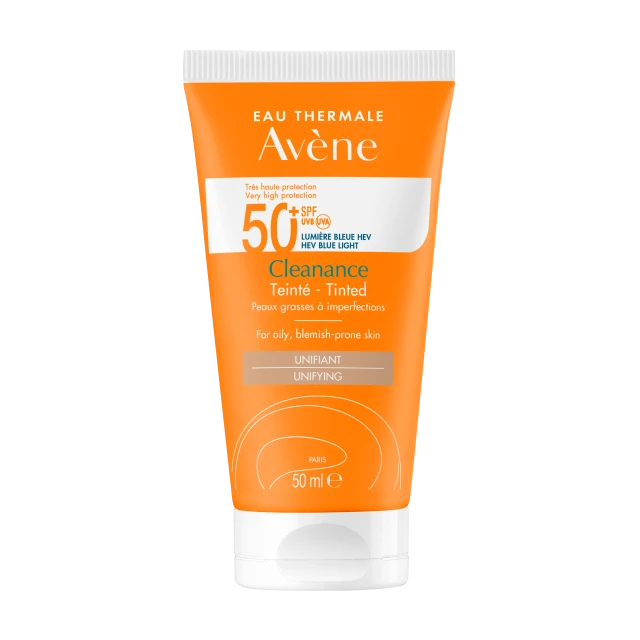 Avene Cleanance Solaire Teintee SPF50+ Αντιηλιακή Κρέμα Προσώπου με Χρώμα, 50ml