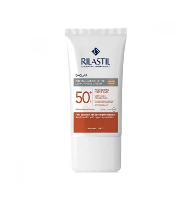 Rilastil D-Clar Uniforming Cream SPF50+ Αντηλιακή Κρέμα με Χρώμα Medium Απόχρωση, 40ml