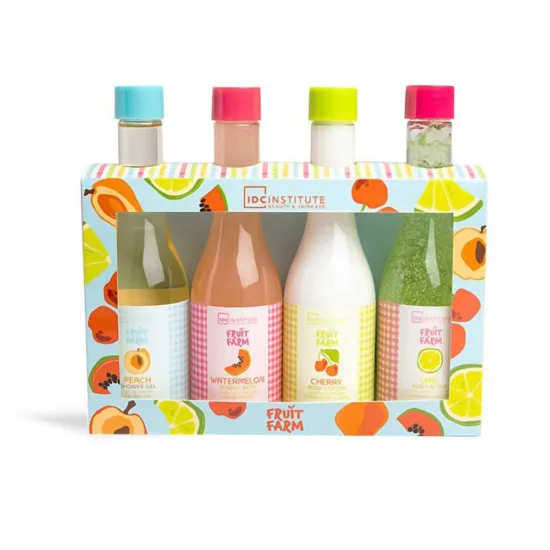 IDC Institute Fruit Farm Bottle Set 4pcs – Σετ Περιποίησης Σώματος 4pcs 17,5 x 16 x 4,5cm