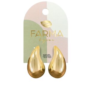 Farma Bijoux Υποαλλεργικά Σκουλαρίκια Χρυσές Μεγάλες Σταγόνες 30mm