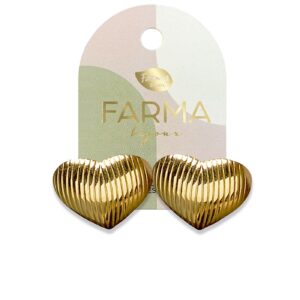 Farma Bijoux Υποαλλεργικά Σκουλαρίκια Χρυσές Καρδιές 30x30mm